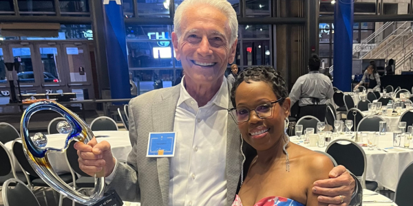 Harry and I with award for website