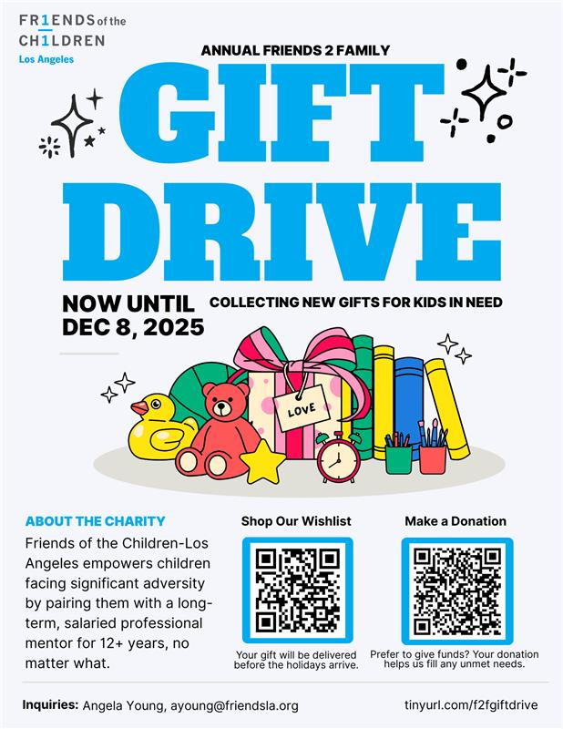 Friends LA Gift Drive Flyer 2025
