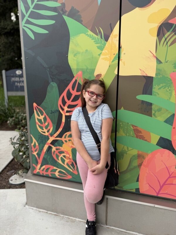Cass outside library